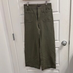 Anthropologie Maeve The Colette Olive Green High Rise Wide Leg Pants Size 25